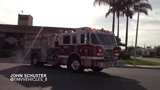 Huntington Beach Fire Engine 42 and ET42 Responding [upl. by Eohce664]