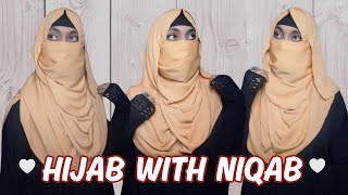 Hijab With Niqab💛 । Niqab Tutorial Full Coverage । Arabic Niqab Tutorial trendingnow [upl. by Akiram612]