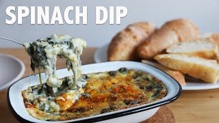 Homemade Cheesy Spinach Dip Recipe  Mozzarella Cream Cheese Parmesan ASMR 🎧 [upl. by Nodgnal]