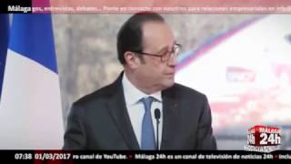 Un francotirador dispara por error a dos personas en un acto de Hollande  Málaga 24h TV [upl. by Parris]