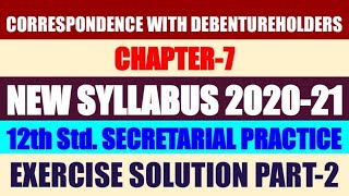 12th Secretarial Practice Chapter7 Exercise Solution Part2 Full exercise [upl. by Newo207]