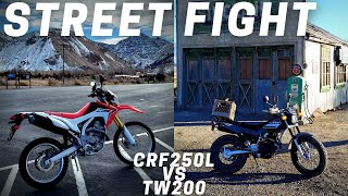 Yamaha TW200 vs Honda CRF250L  Street Comparison Ep 2 [upl. by Armallas]