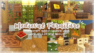 Medieval Furniture update V50 vintage aesthetic addon for Minecraft PE 120🧺 [upl. by Llehcnom66]