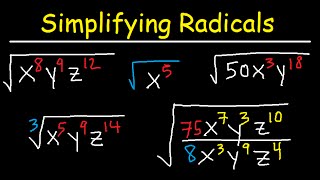 Simplifying Radicals With Variables Exponents Fractions Cube Roots  Algebra [upl. by Gerhardine]