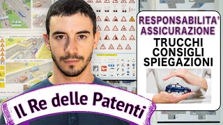 RESPONSABILITA CONDUCENTE ED ASSICURAZIONE  IL RE DELLE PATENTI  PATENTE B  ESAME DI TEORIA [upl. by Ahsiuqram896]