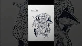 Speed Stickman Drawing Trunks vs Cell ✨ art anime animeart [upl. by Dalli]