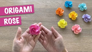 Easy Origami Paper Rose 🌹 [upl. by Navnod728]