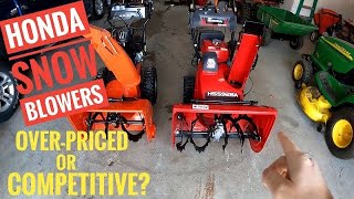 Are Honda Snow Blowers Overpriced Lets Compare Them To The Competition [upl. by Huntley]