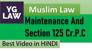 Maintenance Under Muslim Law  Family Law [upl. by Auos]