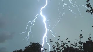 VERY Close Lightning Strikes  NYC Thunderstorms Aug 11th 2016 [upl. by Armilda591]