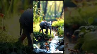 Cute elephant with ants ai shorts youtubeshorts babyanimal [upl. by Nnylamme]