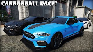 GTA 5 RP  CANNONBALL TEAM RACE IN MUSTANG MACH1 [upl. by Uttica]