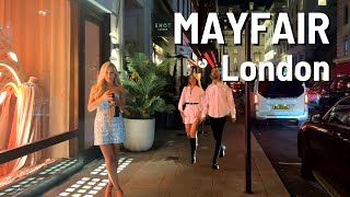 LONDON Mayfair Night Vlog 🇬🇧 Nightlife Walk 4K [upl. by Zanze]