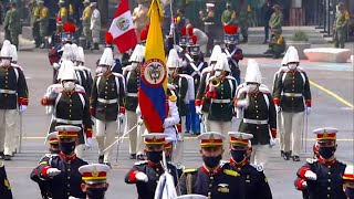 Así desfilaron las Delegaciones de los países amigos Desfile Militar 2021 [upl. by Chancelor848]