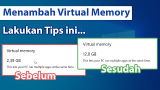 Tips Menambah Virtual RAM di Windows 10 11  Meningkatkan Performa Laptop Anda [upl. by Ayatnahs]