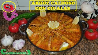 ARROZ CALDOSO CON CIGALAS PREMIADO A MEJOR RECETA DEL VERANO 2020 CON 10 TENEDORES DE PLATA [upl. by Tound]