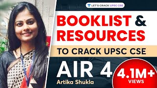 Booklist for UPSC CSE IAS Preparation 2018 by UPSC Topper AIR 4 Artika Shukla [upl. by Farnham]