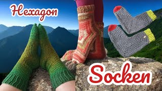 185 Häkelanleitung  Häkeln socken hexagon  Kathrinchen Kirschblüte  Unikathies Bobbel Tutorial [upl. by Esmaria]