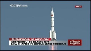 Launch of Manned Chinese Shenzhou10 Spacecraft [upl. by Lednahs]