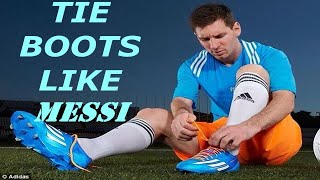 How To Tie Football Boots Like Messi amp Neymar TightStylishNeat amp Clean Easy amp very simple [upl. by Anjela]