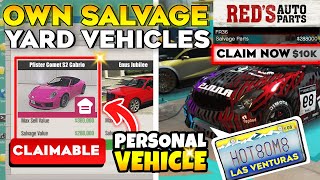 GTA 5 Online How to Get  Claim Personal Vehicle from Salvage Yard Business Get RARE Car Plates [upl. by Uela]