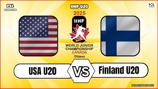 USA U20 vs Finland U20  World Junior Ice Hockey Championships 2025  IIHF Live Scores Update today [upl. by Anisah678]