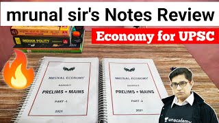 Mrunal Sir 2024 economy Handout Review  Best Economy Book for UPSC  Mrunal Sir Notes  How to buy [upl. by Damalis574]