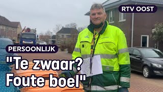 Vuilnisman Mark checkt afvalcontainers van binnen en buiten  RTV Oost [upl. by Snej265]