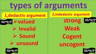 Types of Argument for Freshman course በአማርኛ 2 [upl. by Enilram]