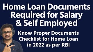 Home Loan Documents Required for Salaried and Self Employed  Home Loan Documents Required 2022 [upl. by Nodnalb]