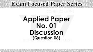 Q08  Applied Paper No01  Exam Focused Paper Series  PAPER CLASS  2025 Theory  Combined Maths [upl. by Ok]