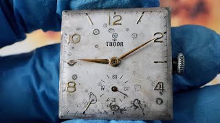 HOW TO CLEAN AND RESTORE A STAINED WATCH DIAL BY HAND USING WATER  Rolex Tudor [upl. by Lyons859]