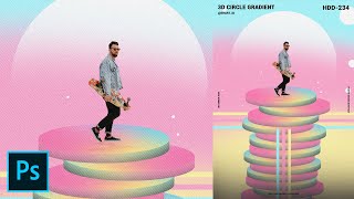 How to Create 3D Circle Gradient Style Magdiel Lopez  Tutorial Photoshop CC 2020 [upl. by Alvan]