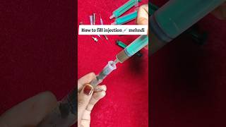 How to make Injection💉Syringe Mehndi Cone injection heena cone mehndi injectionmehndi [upl. by Martreb]