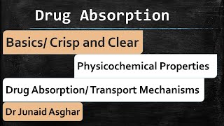 Drug Absorption Basics  Junaid Asghar PhD [upl. by Aihsekram315]