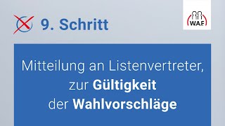 Mitteilung an Listenvertreter zur Gültigkeit der Wahlvorschläge  Betriebsratswahl  Schritt 9 [upl. by Ardin66]