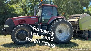 BALING HAY on the hilliest field of the farm ￼ [upl. by Ardied]