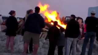 Oceanside BonFire with Chemtrail May 2014 [upl. by Ahsiaa]