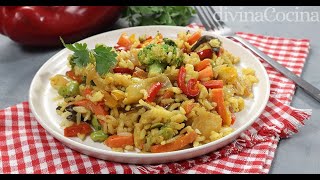 Arroz con verduras al curry [upl. by Ralyat]