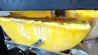 LONDON STREET FOOD BOROUGH MARKET SWISS RACLETTE MELTED CHEESE OVER BOILED POTATOES [upl. by Bonis]