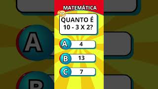 Matemática quiz perguntas perguntaserespostas matematica raciociniologico [upl. by Gianna]