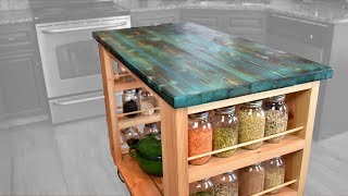 DIY Kitchen Island w Stained Shou Sugi Ban Tabletop [upl. by Mohandas]