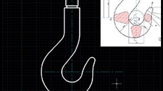 Disegnare un gancio UNI 4392 con autocad  disegno meccanico [upl. by Airbas]