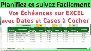 Planifiez et Suivez Facilement Vos Échéances sur Excel avec Dates et Cases à Cocher [upl. by Atined]