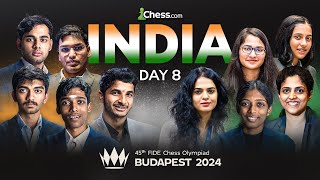 CHESS OLYMPIAD 2024 DAY 8  GUKESH VIDIT PRAGG ARJUN IN ACTION [upl. by Gothard]