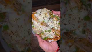 Roti pizza🍕on tawa  cheesey roti pizza at home pizza cheese recipe [upl. by Ashla]