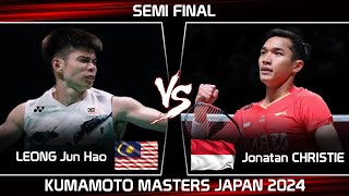 AMAZING  LEONG Jun Hao MAS vs Jonatan CHRISTIE INA  Kumamoto Masters Japan 2024 Badminton [upl. by Ibor266]