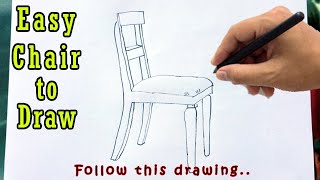 Chair Drawing Easy  How to Draw a Chair Step by Step Tutorial [upl. by Aimehs]