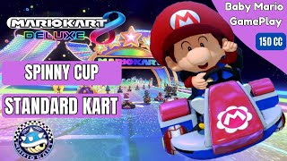 Mario Kart 8 Deluxe  BABY MARIO  STANDARD KART 150CC  SPINNY CUP  No Commentary gameplay [upl. by Hansel]