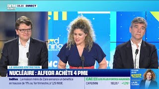 Arnaud Montebourg et Eric Druenne Alfeor  Nucléaire Alfeor achète quatre PME [upl. by Goldsworthy]